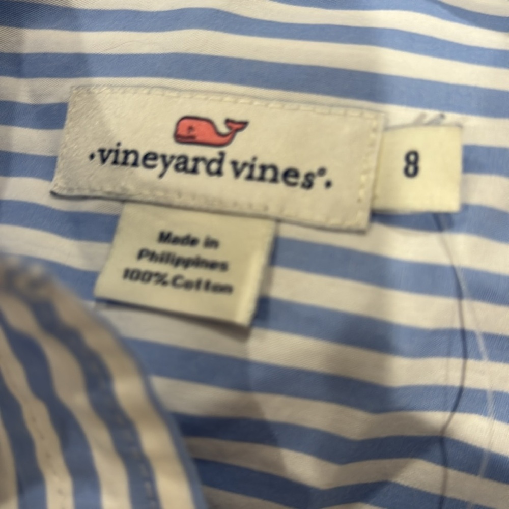 NWT Vineyard Vines Blue & White Striped Blouse - Picture 3 of 5